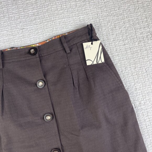 NWT Milly of New-York Chocolate Brown Skirt Size 6 Button up - Picture 2 of 14